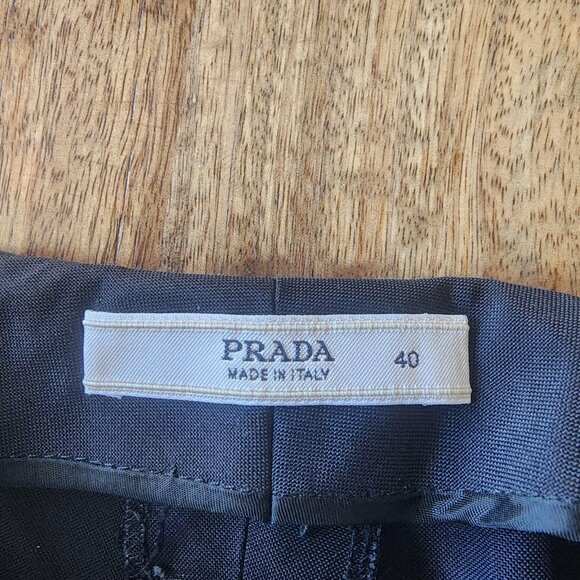 Prada Pants Womens IT 40 Black Straight Leg Dress Trousers Made in Italy Classic - Picture 7 of 13